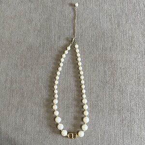 Pearl Necklace with CD Gold Accents